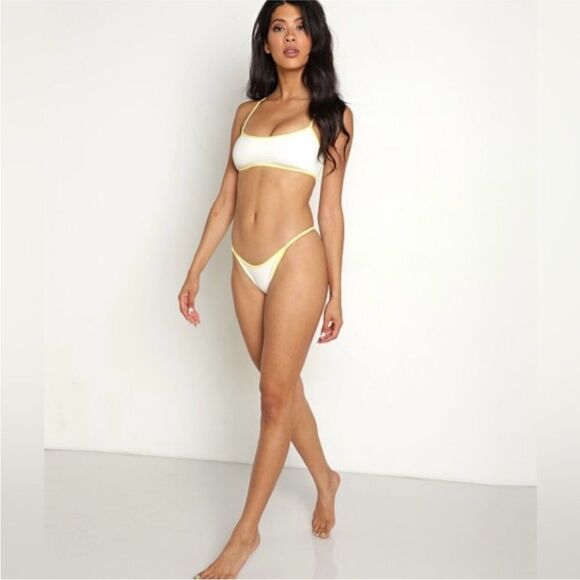 L*Space M/L Bikini Set Pamela Tommy Cream Cheeky Bitsy Size Medium Large NEW NWT - Picture 7 of 10